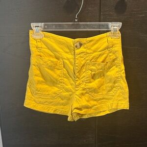 Anthropologie - Maeve Colette Mustard Yellow High Waist Women's Shorts